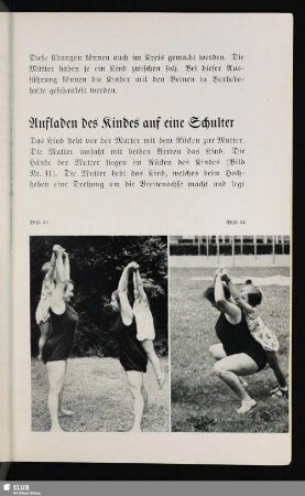 Aufladen des Kindes auf eine Schulter