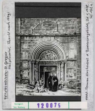 Petershausen, St. Gregor: Portal, Ansicht nach Hegi