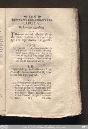 Caput V. De Peccatis actualibus
