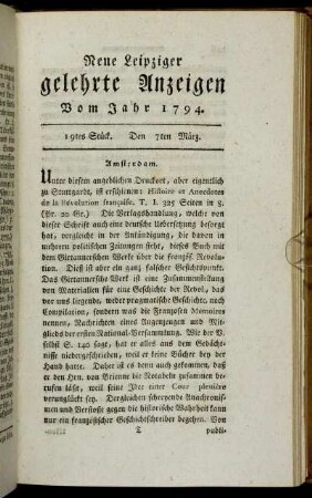19tes Stück. Den 7ten März.