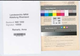 Entnazifizierung Anna Reinartz, geb. 15.02.1914 (Pflegerin)