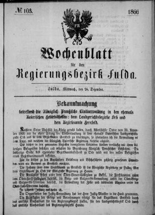 Nr. 103, Ausgabe vom 26. Dezember 1866
