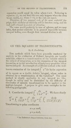 On the squares of transcendents.