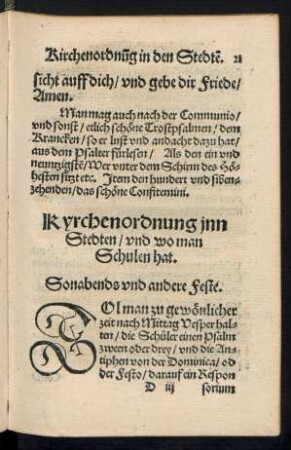 Kyrchenordnung inn Stedten/ und wo man Schulen hat.