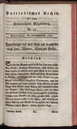 Nr. 23. Magdeburg, den 8ten September 1792