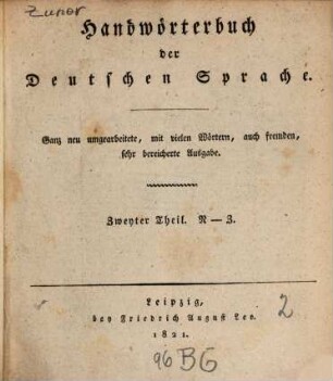 Handwörterbuch der deutschen Sprache, II. N - Z