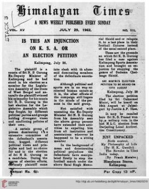 No. XLVII (29 July 1962)