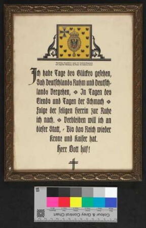 Ehemalige Seeoffiziere legten die Kaiserin-Standarte mit folgender Widmung am Grabe der Kaiserin nieder