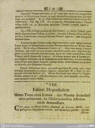 VIII. Falsitas Hypotheseos