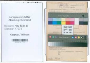 Entnazifizierung Wilhelm Kuepper , geb. 09.12.1908 (Polizeibeamter)