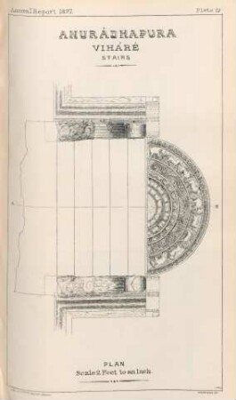 Plate IV. Anurâdhapura. Viháré. Stairs. Plan