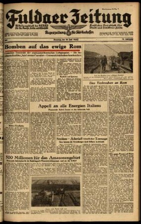 Ausgabe vom Dienstag, den 20. Juli 1943.
