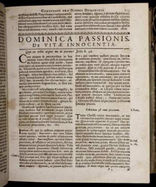 DominicaPassionis. De Vitæ Innocentia.