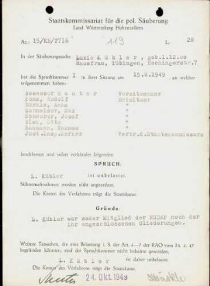 Kübler, Luzie