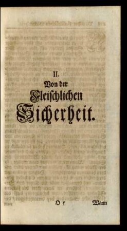 II. Von der Fleischlichen Sicherheit