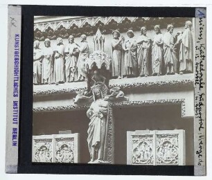 Amiens, Kathedrale Notre Dame : Südportal, Vierge-Dorée und 12 Apostel