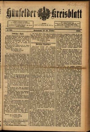 Ausgabe vom Samstag, den 10. Oktober 1896.