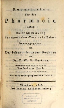 Repertorium für die Pharmacie, 15. 1823