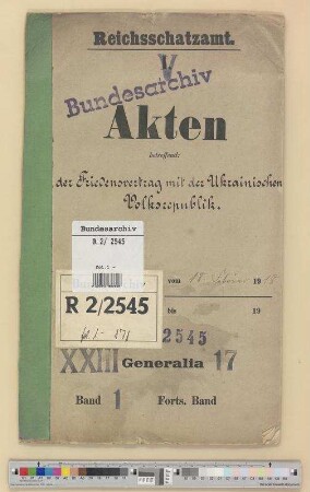 Abschluss eines Friedensvertrages mit der Ukrainischen Volksrepublik