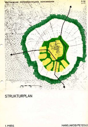 Hansjakob, Gottfried; Hohenbrunn; Hohenbrunn, Ortsentwicklung - Strukturplan, Wettbewerbsentwurf