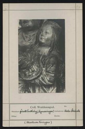 Heiligenfigur (Detail) (Meister von Veringen) Standort: Fürstlich Hohenzollernsche Sammlungen, Sigmaringen
