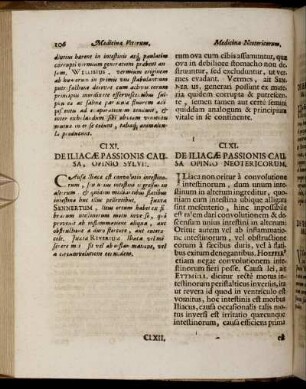 CLXI. De Iliacæ Passionis Causa, Opinio Sylvii. / CLXI. De Iliacæ Passionis Causa, Opinio Neotericum. - CCI. An Luna Fluxus Menstrui Causa, Opinio Quorundam. / CCI. An Luna Fluxus Menstrui Causa, Opinio Bohnii.