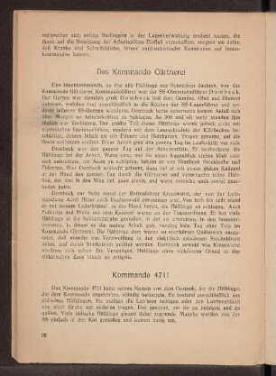 Das Kommando Gärtnerei