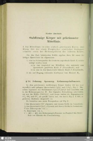 Fünfter Abschnitt. Stabförmige Körper mit gekrümmter Mittellinie.