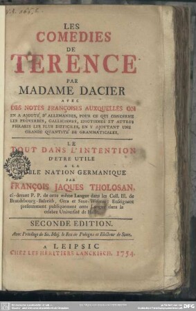 Les Comedies De Terence