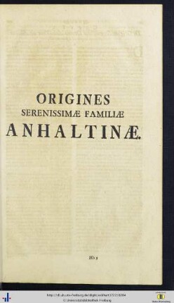 Origines Serenissimae Familiae Anhaltinae; Probationes.