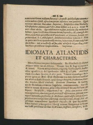 Idiomata Atlantidis Et Characteres.