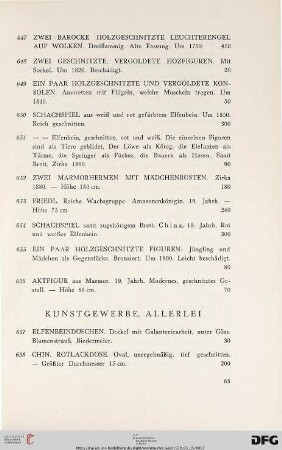 Kunstgewerbe, Allerlei (Nr. 657-683)