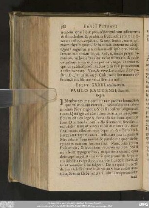 Epist. XXXIII. Mediolanum. Paulo Raudensi, Senatori Regio.