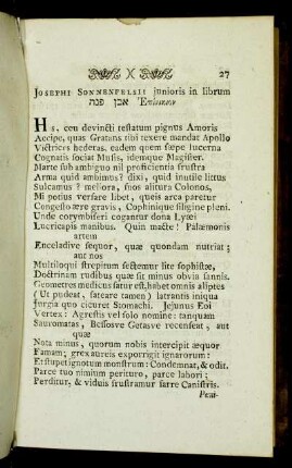Josephi Sonnenfelsii junioris in librum[...]