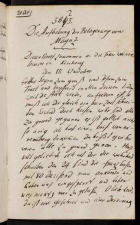 5825-5859, 20. Oct. 1795 Die Aufhebung der Belagerung von Maynz ...