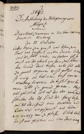 5825-5859, 20. Oct. 1795 Die Aufhebung der Belagerung von Maynz ...