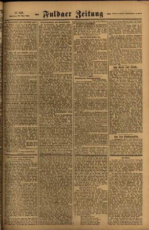 Zweite Ausgabe vom Samstag, den 29. Mai 1920.