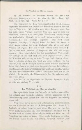 § 2. Das Verhältnis der Hss. zu einander.