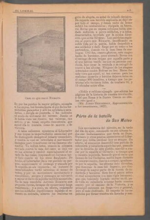 Párte de la batalla de San Mateo