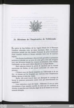 21. Héroïsme de l'Impératrice de Trébizonde