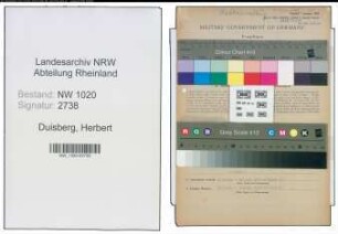 Entnazifizierung Herbert Duisberg , geb. 29.11.1922 (Kaufmaennischer Anegstellter)