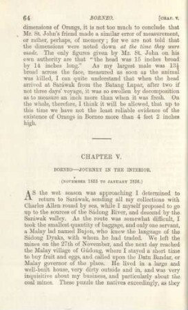 Chapter V. Borneo - journey in the interior
