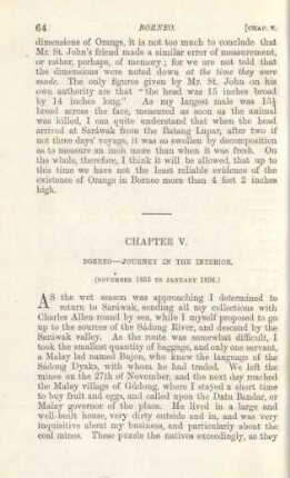 Chapter V. Borneo - journey in the interior