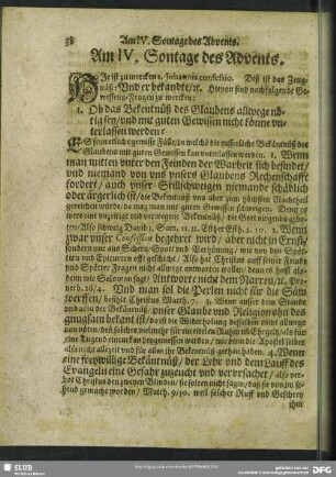 Am IV. Sontage des Advents