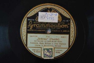 "Bohème" : Ach Geliebte, nie kehrst du mir wieder / (Puccini)