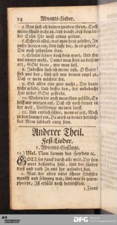 Anderer Theil. Fest-Lieder.