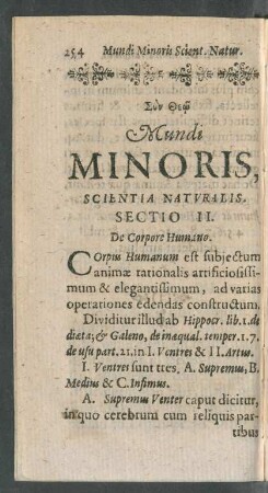 Sectio II. De Corpore Humano.