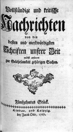 Fünfzehntes Stück