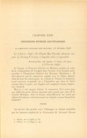 Chapitre XXIII. Concessions diverses aux étrangers