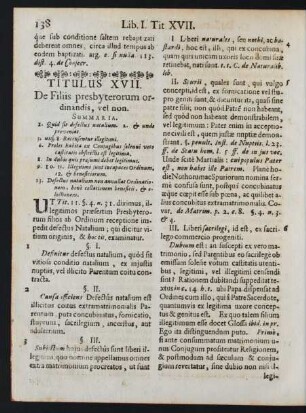Titulus XVII. De Filiis presbyterorum ordinandis, vel non.